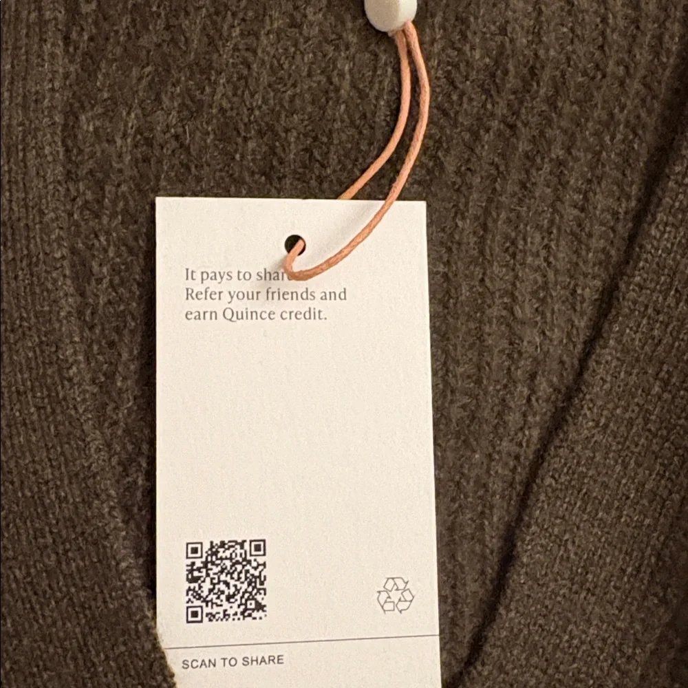 Quince Mongolian Cashmere Oversized Boyfriend Cardigan Sweater in Brown Size S - Picture 6 of 6
